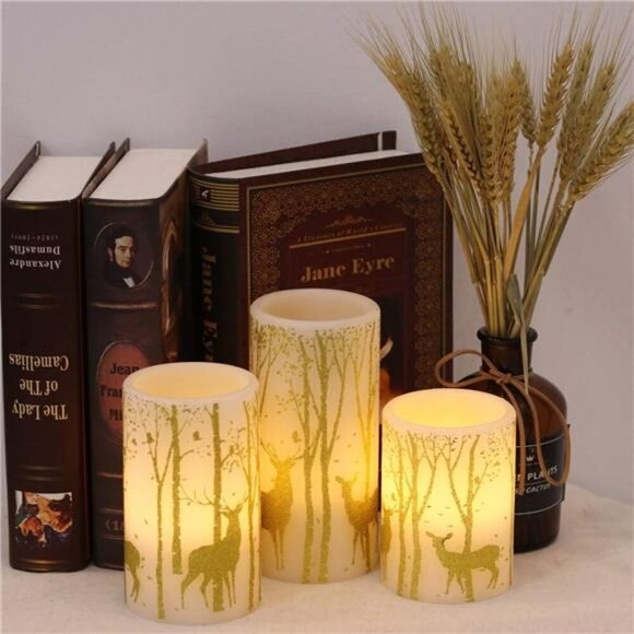 Flickering Flameless Candles Battery Operated with 6 Hours Timer, Real Wax - Picture 4 of 7